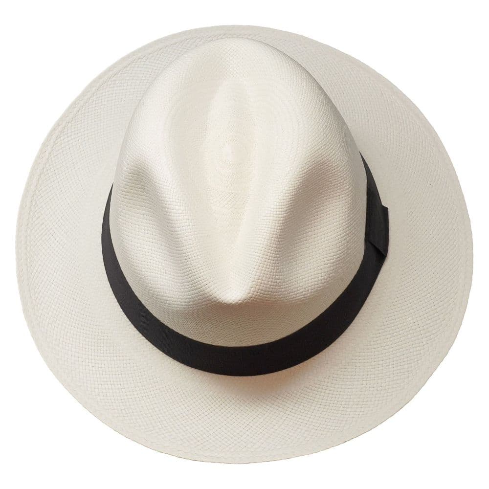 Fedora Panama Hat - Classic White With Black Ribbon